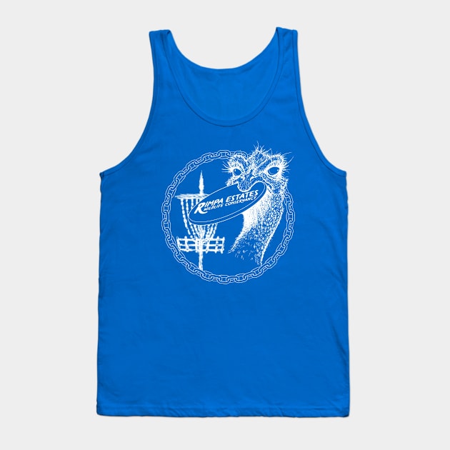 Rimpa Disc Golf Ostrich, WHITE PRINT Tank Top by Uberfy